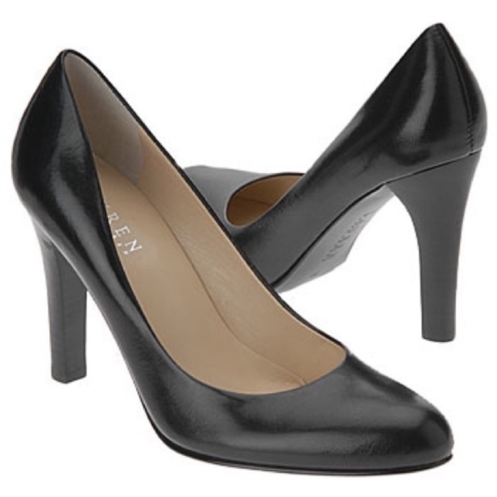 Classic Black Women's Leather High Heel Pumps